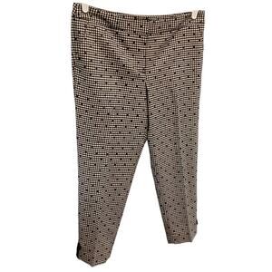Talbots Womens Capri Pants Size 10P 10 Black White Bow Polka Dot Gingham Preppy